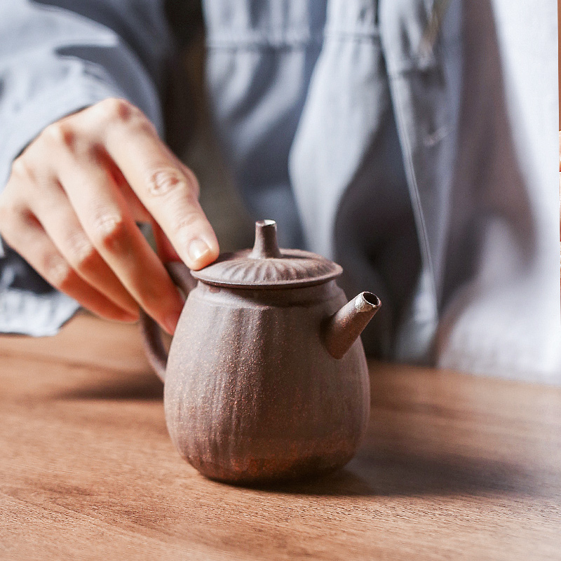 The Self - "appropriate content Japanese rock, mud manual teapot coppering. As silver teapot jingdezhen ceramics single pot of kung fu tea set is small