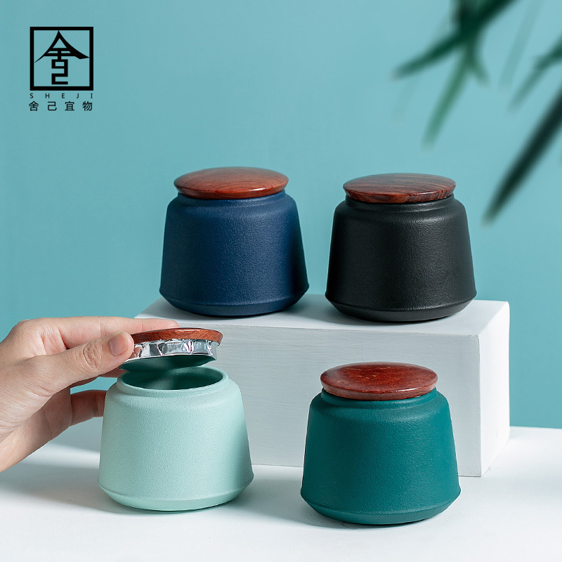 The Self - "appropriate content caddy fixings receives a Japanese contracted and I pure color jar ceramic small seal tea storage tanks