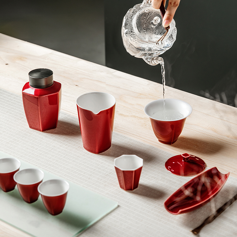 The Self - "appropriate content ruby red cup jingdezhen ceramic sample tea cup masters cup noggin household kung fu tea set