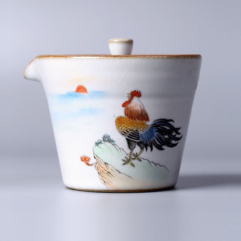 Jingdezhen kung fu tea bowl no riding tureen your up hand - made big cups chicken hand grasp pot of hot tea