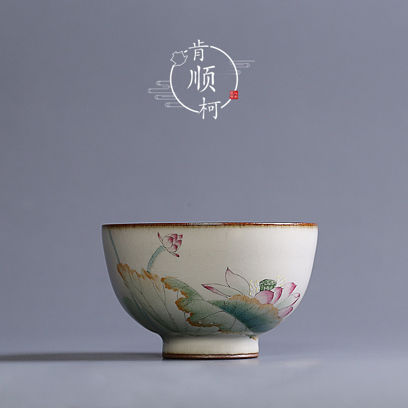 Tea master cup single cup large jingdezhen kung fu Tea cup your up open embedded whitebait hand - made zen Tea cup