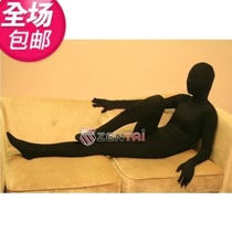 Tailor-made black velvet brushed 380D all-inclusive tights with zipper Tailor-made