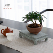To the letter hall blue stone base desktop ornaments teapot base table antique Chinese stone bracket stone table