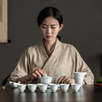 To the letter Hall white porcelain tea set set DeHua ceramic set simple kung fu tea set home office gifts