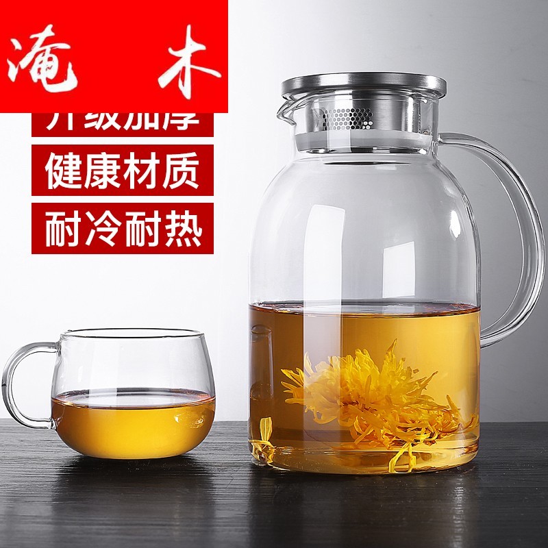 Submerged wood teapot large glass tea set household heat resisting high temperature filtration electric TaoLu boiled tea kettle