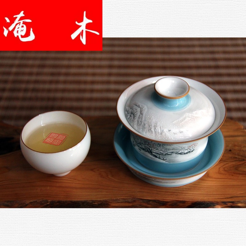 Flooded jingdezhen wood from running of pastel tureen manual snow ceramic kung fu tea set all three to always use the teapot