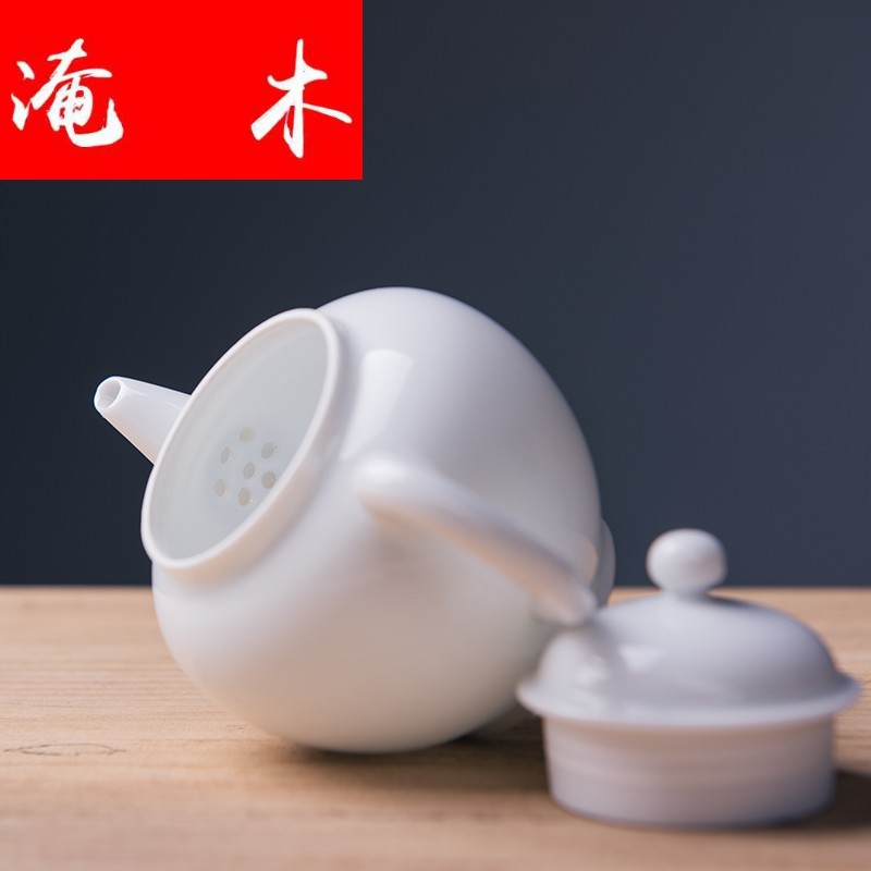 Submerged wood jingdezhen sweet white glazed ceramic teapot xi shi pot of white porcelain jug kung fu tea set thickening belt filter list