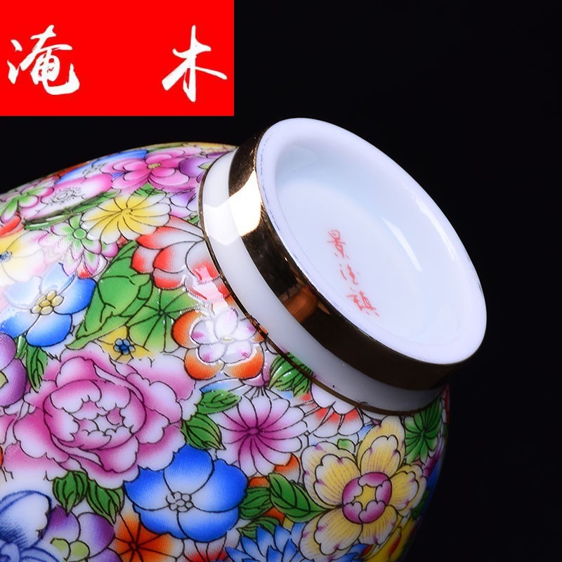 Submerged wood only three tureen cup bowl large tea colored enamel flower is white porcelain ceramic household kung fu tea bowl