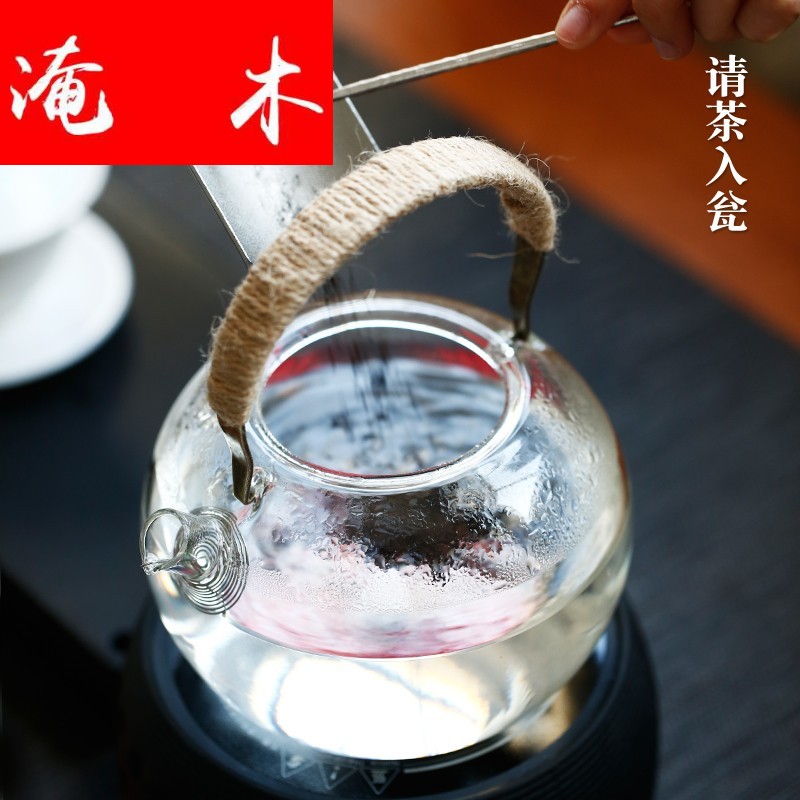 Flooded wooden Japanese girder pot glass heat - resistant high - temperature electric TaoLu make tea kettle boil tea, kungfu tea set straight the fire