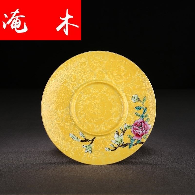 Flood light wood key-2 luxury of jingdezhen ceramics steak spend tureen three to kung fu tea powder enamel handpainted tureen tea bowl