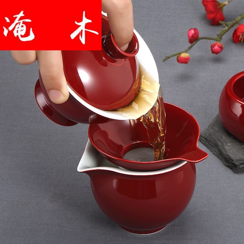 Submerged wood your up only three tureen household ceramics large bowl cups kung fu tea set hand by hand