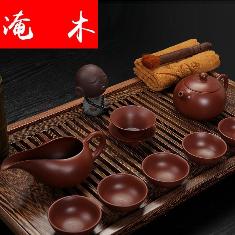 Flooded wenge wood tea tray was violet arenaceous household utensils and exquisite kung fu suit real wood of a complete set of small tea tea