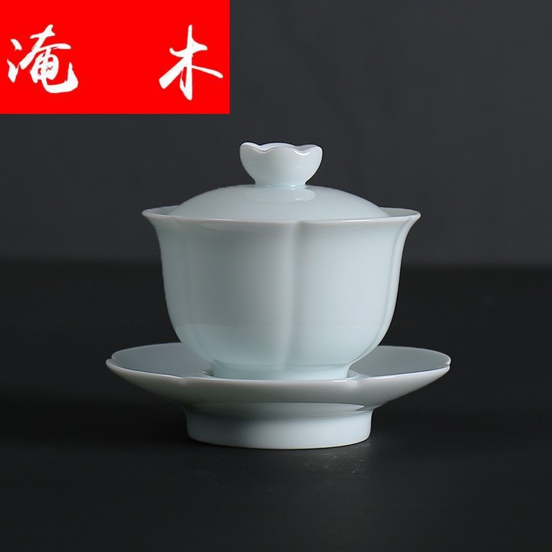 Submerged wood craft jade porcelain tureen large three just tureen jingdezhen ceramic tea set, kung fu teapot teacup