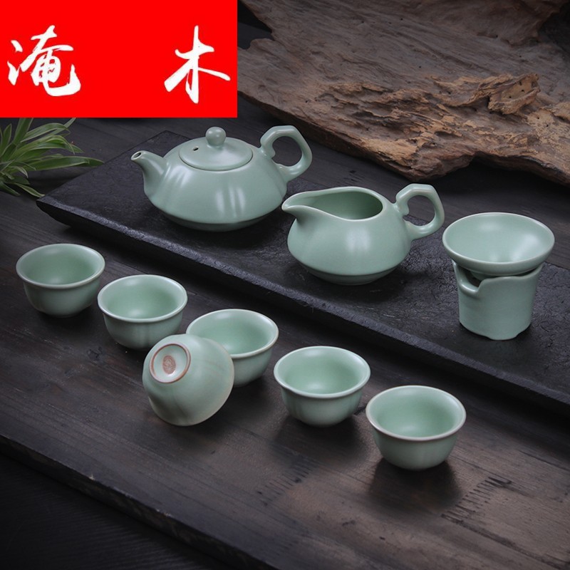 Submerged wood and wave your up tea set a cicada on the porcelain ceramic kung fu tea tea pot of a complete set of tea cups