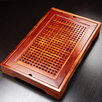 Niu Ren Gongfu tea with red wood flower pear solid wood tea tray Home Jane about modern tea Totea table tray Living room Tea Sea