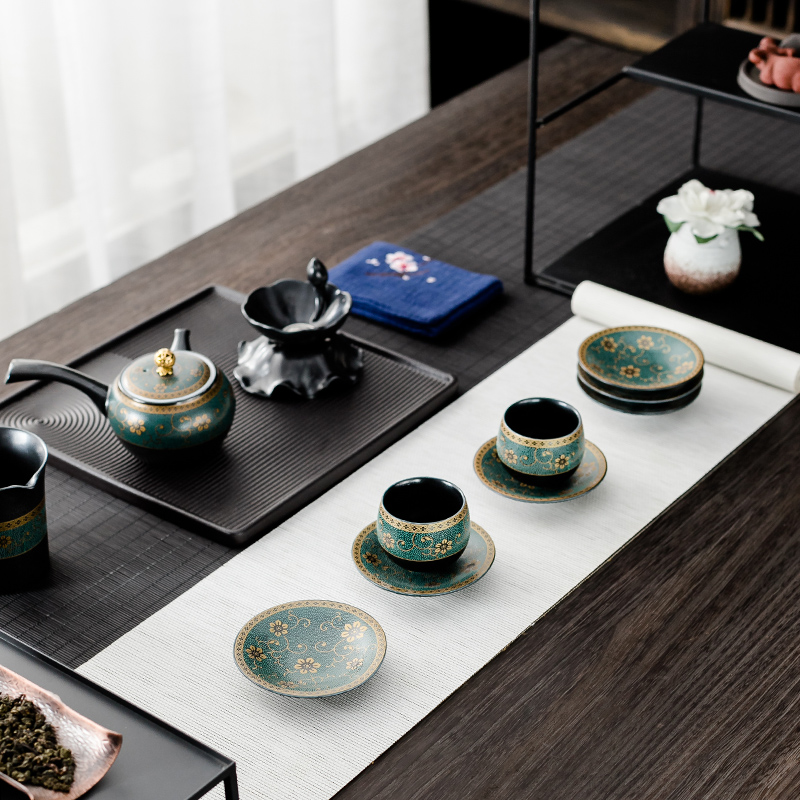 NiuRen saucer of black glass cup mat coarse pottery tea mat old household kung fu tea set contracted period of mud tea spare parts