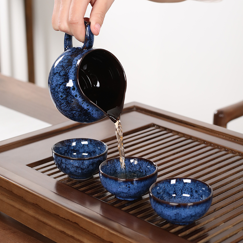 NiuRen porcelain masterpieces kung fu tea set home built lamp automatic variable lazy stone mill make tea, tea tray was suit