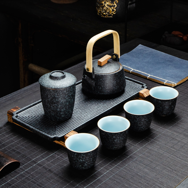 NiuRen household kung fu tea set contracted Japanese dry tea tray ceramic teapot teacup restoring ancient ways of gift boxes