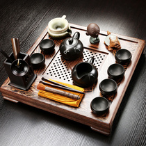 Buffalo Meat Whole Set Chicken Wings Solid Wood Tea Tray Home Tea Table Tea Sea Purple Cassera Kutian Kutian Kutiu Tea Suit Brief Drainage