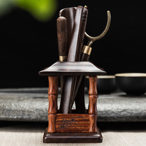 Niu Ren Black Sandalwood Solid Wood Tea Road Six Gentleman Tea Clip Tea Needle Kongfu Tea Kit Home Creative Tea Road Spare Parts