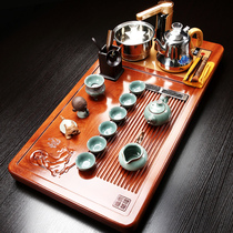 Bulljen Flower Pear Whole Solid Wood Tea Tray Home Modern Purple Sand Kongfu Tea Kit Fully Automatic Induction Cookware Suit