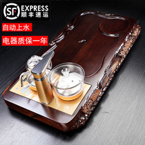 Ebony Wood tea tray household automatic integrated intelligent water outlet electric heating magnetic stove tea table simple rectangular living room