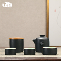 Travel tea set carrying case white porcelain 3 people Kung Fu Tea outdoor portable small travel tea tea tea maker