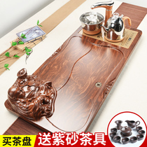 Solid Wood tea tray set household kung fu tea set automatic intelligent water filling electric heating magnetic furnace four-in-one tea table Tea Sea