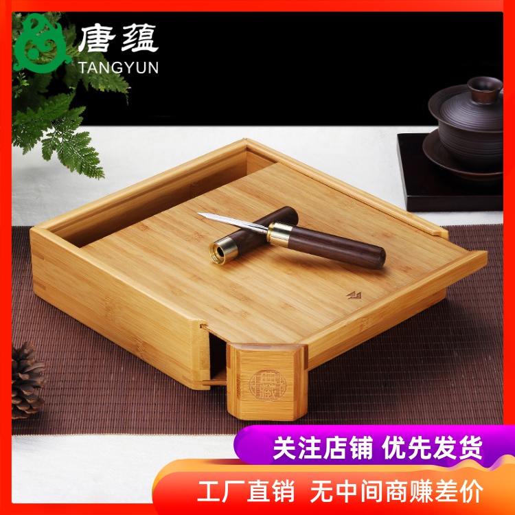 Pu - erh tea boxes tea cake tea storehouse tool shelf single drawer bamboo tea tray was kung fu tea accessories