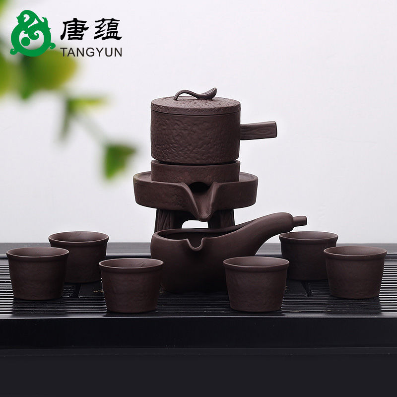 Fortunes lazy people make tea tea service automatically ceramic simple retro new stone mill kung fu tea set the teapot