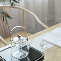 Pu Hao glass steaming teapot heat-resistant filter steam brewing tea brewers electric pottery stove tea stove black puer tea set