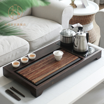 Fully automatic one-piece tea set with electromagnetic stove Household living room solid wood Kung Fu tea tray Office reception tea table