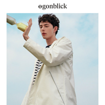 gonblick mens jacket fall new mens fashion Korean version trendy line casual blouses 100 hitch frock lovers