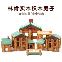 Forest Villa Wooden Lincoln House Childrens Creative Educational Big Particle Building Block Building Model Assemble Toy Gift