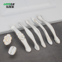 European style Fuji White Drawer Wardrobe cabinet door handle shoe cabinet light luxury modern simple small handle single hole