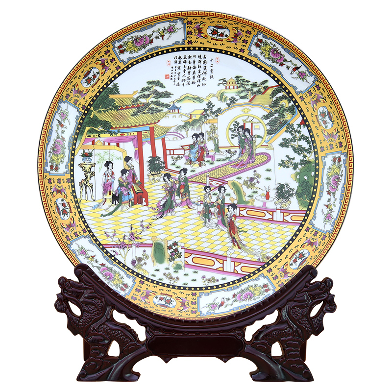 Jingdezhen porcelain furnishing articles Chinese blue and white porcelain plate decoration classical Ming and the qing dynasty porcelain decoration plate