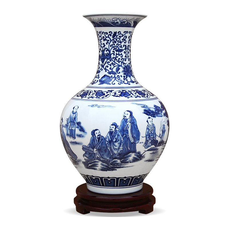 To the characters of blue and white porcelain vase furnishing articles office decoration porcelain industry of jingdezhen ceramics