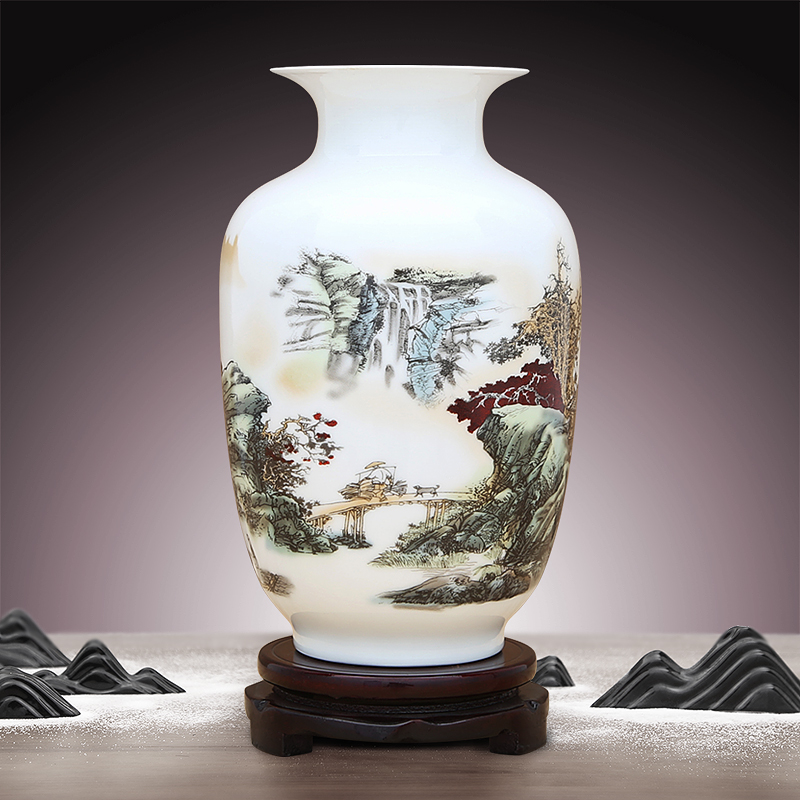 景德镇陶瓷器电视柜白色小花瓶摆件中式家居装饰品客厅插花工艺品 Изображение 1 景德镇陶瓷器电视柜白色小花瓶摆件中式家居装饰品客厅插花工艺品 Изображение 1
