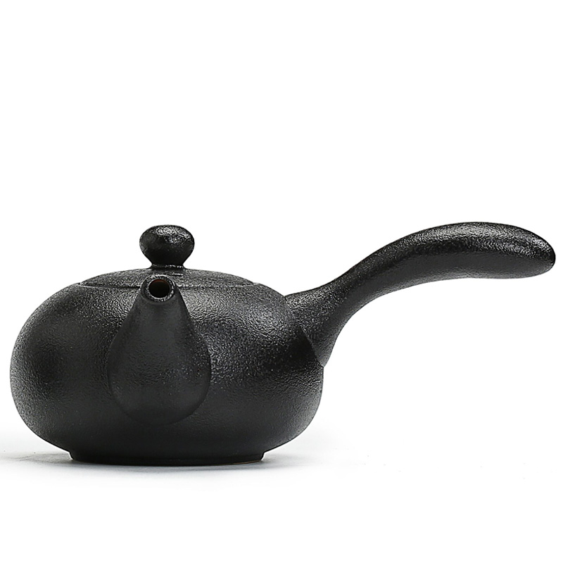 Ceramic kung fu tea set back on black pottery teapot single pot teapot filter side to prevent hot thick black zen tao