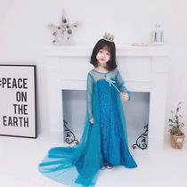 Ice and snow Children princess dresses love sand queen girl girls dress in dress spring and autumn style Aisha love sasha trailing gown