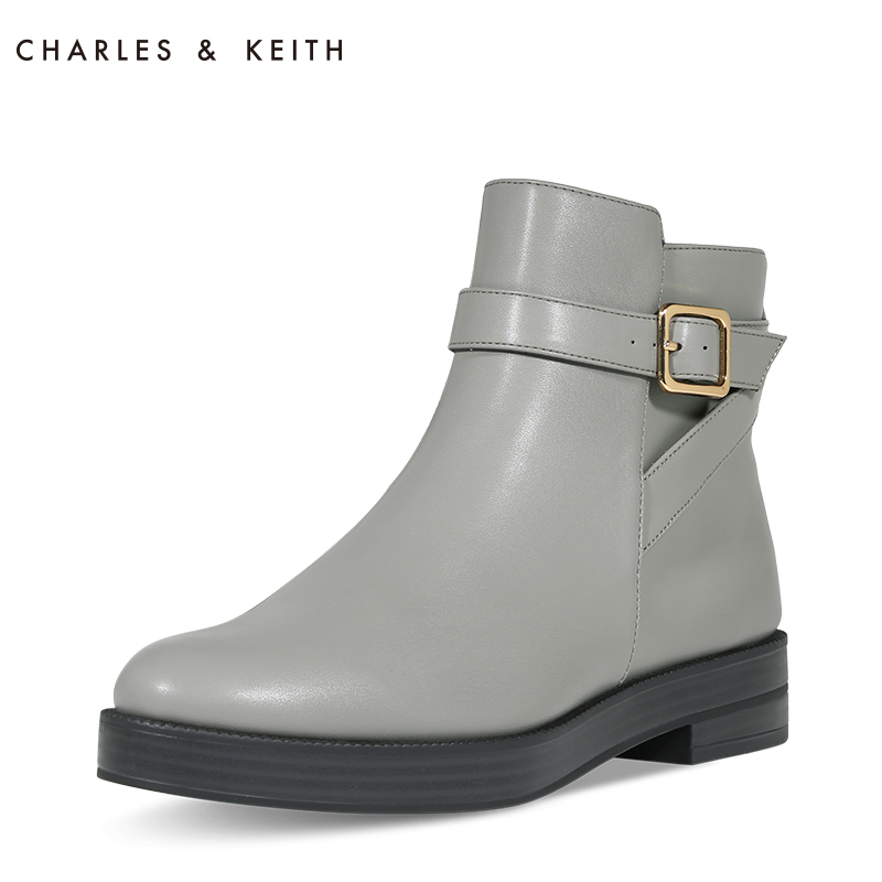 CHARLES&KEITH平底短靴 CK1-90360238 踝靴皮带扣短跟靴 短靴女产品展示图4