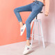 Spring denim trousers new Korean high elastic waist jeans women's tight pencil pants feet long pants Spring denim trousers new Korean high elastic waist jeans women's tight pencil pants feet long pants