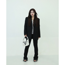 King Grape Slightly Fatter Custom Black 100 Hitch Pants Woman High Waist Large Size Denim Jeans Display Slim Horseshoe Trousers Long Pants