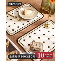 (2) Simple light luxury leather cushion insulation mat PVC waterproof oil resistant household meal pad
