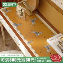 Angus-style retro light and luxurious leather desk cushion writing desk mat dresser table cloth makeup table cushion ins