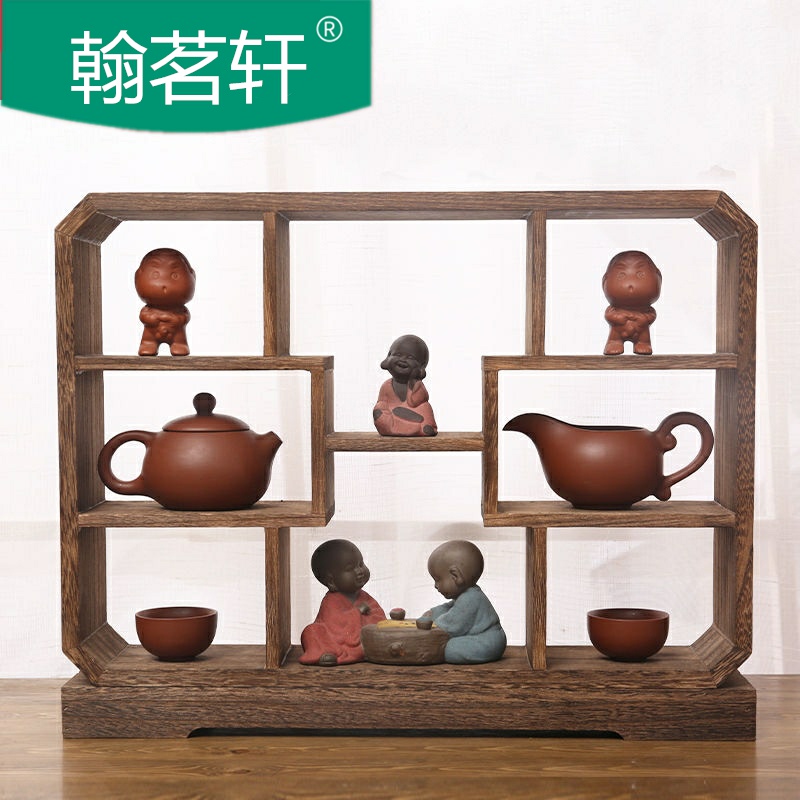 The tea shelf desktop small rich ancient frame tea set small place put tea tea tea machine cabinet shelf on The desk