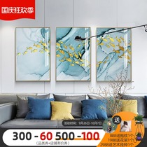 Norfolk style living room decoration painting sofa background wall hanging painting modern simple tripty creative flying fish light luxury murals