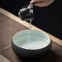 Slow Tune Ceramic Large Number Tea Wash Home Cup Wash Brief Wash Water Spittoon Tea Duct Accessories Tea Scum Vat Wash Cup