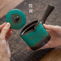 Slowly adjusted home kiln side pot single teapot manual pot retro kung fu tea set small bubble teapot filter pot