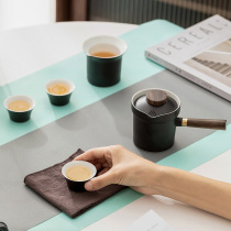 Side handpiece fast guest Cup Anti-hot ceramic one pot three cups portable tea set car portable travel kung fu tea set